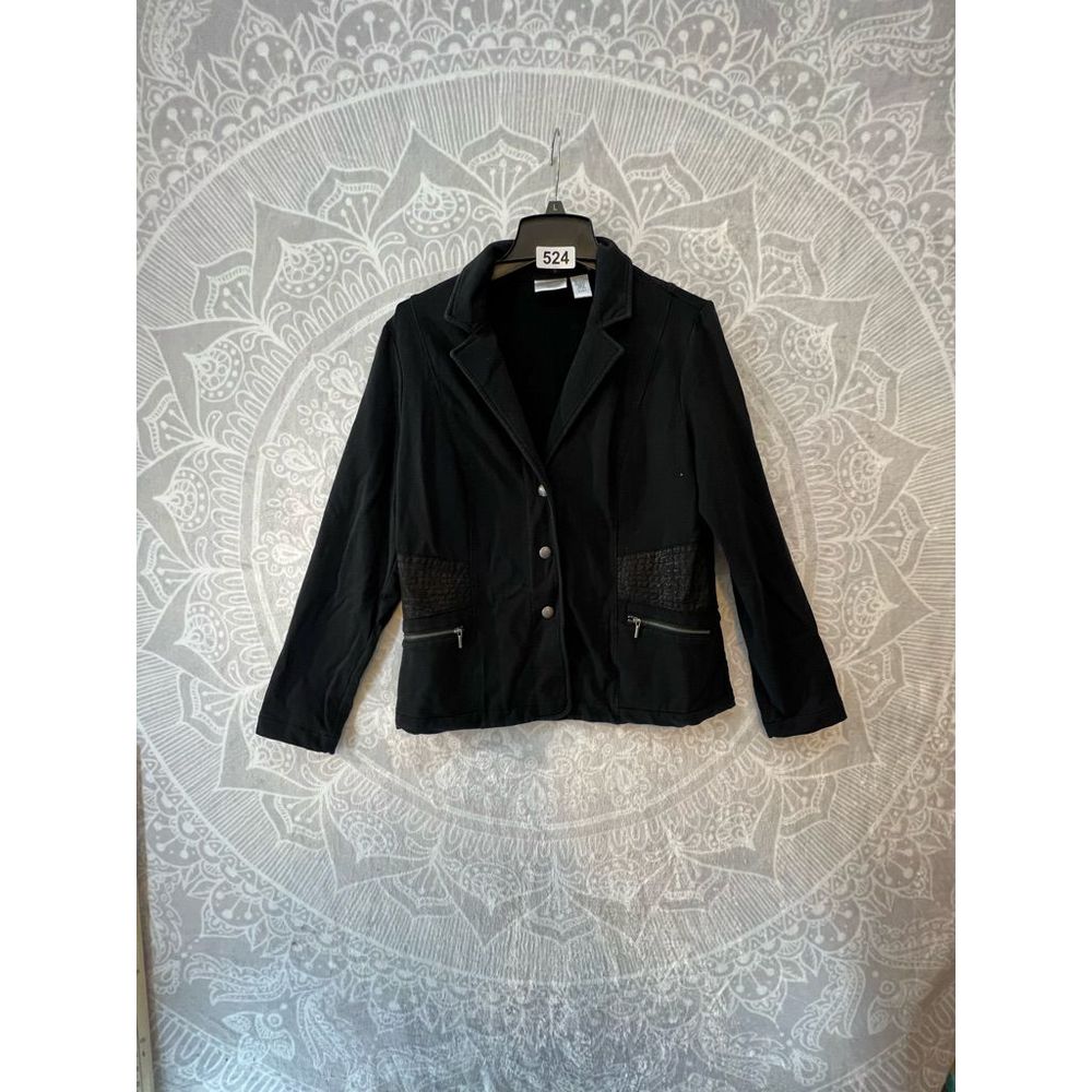 COPY - BEAUTIFUL DESIGNER JACKET BLAZER COAT SIZE 1 M MEDIUM 10 BLACK EUC